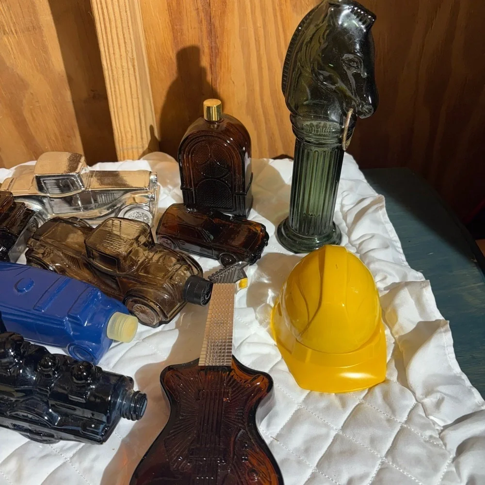 Vintage Glass Collectible Avon Bottles Set 14 all empty